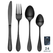24 Piece Tablekraft Ink Soho Stainless Steel Cutlery Set